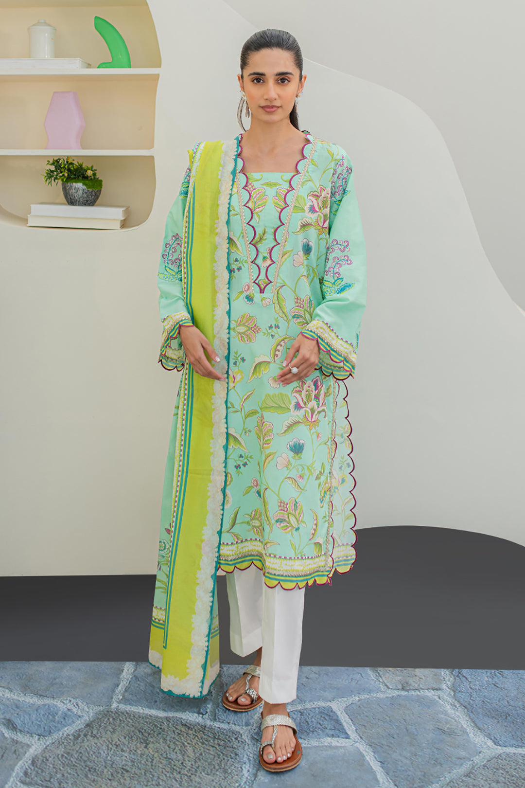 Embroidered Shirt Dupatta - 1179