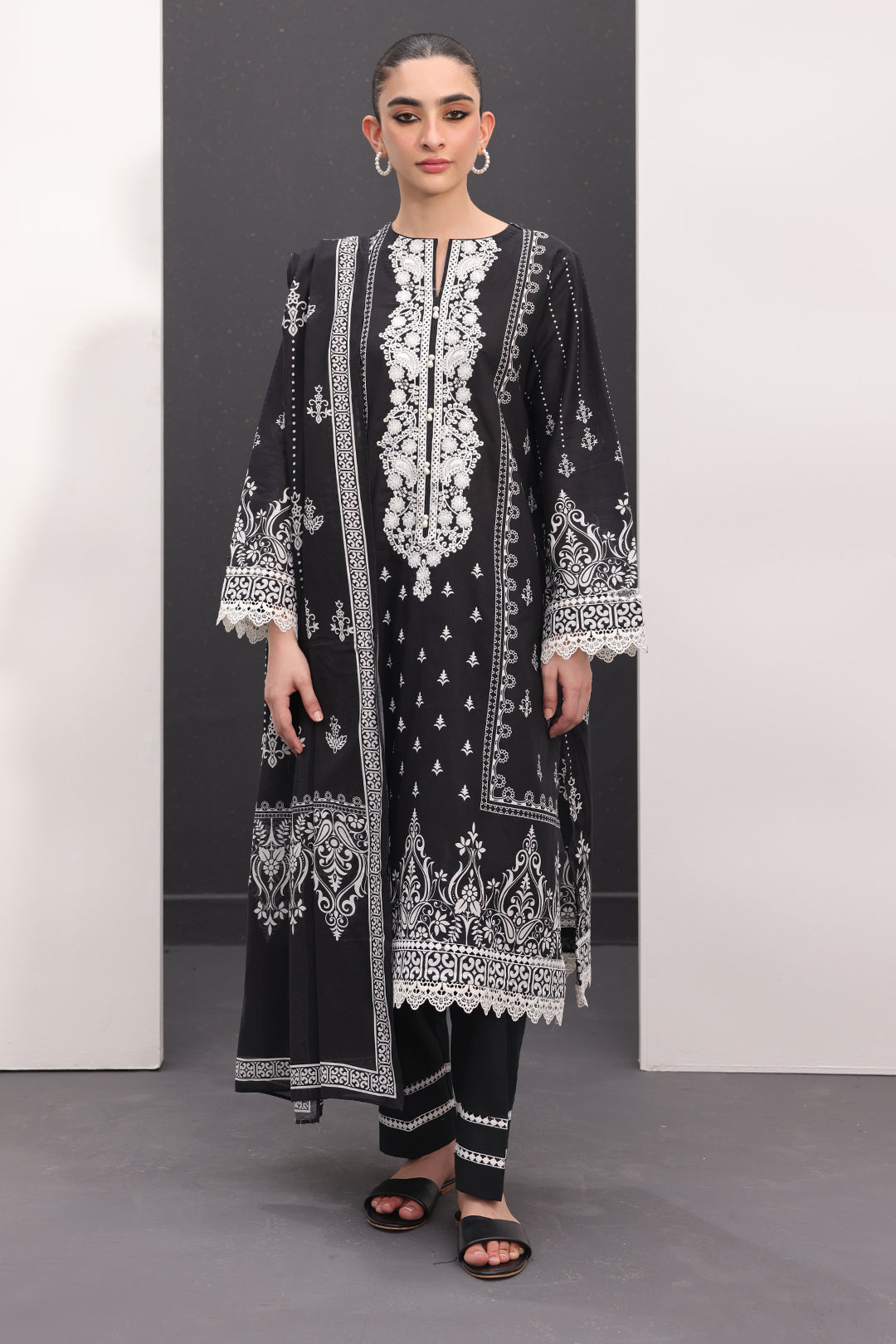 Embroidered Shirt Dupatta - 1496