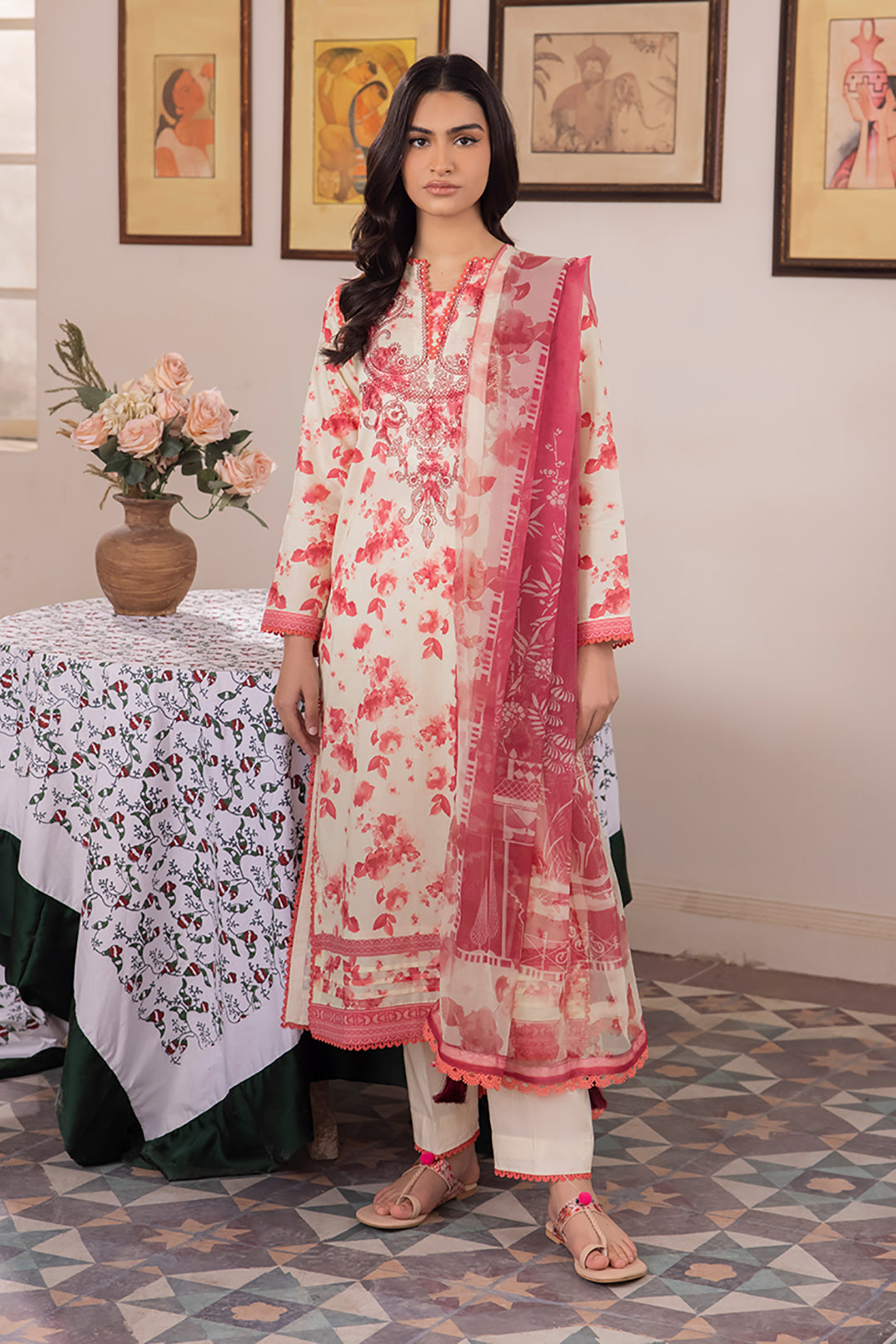 Embroidered Shirt Dupatta - 1622