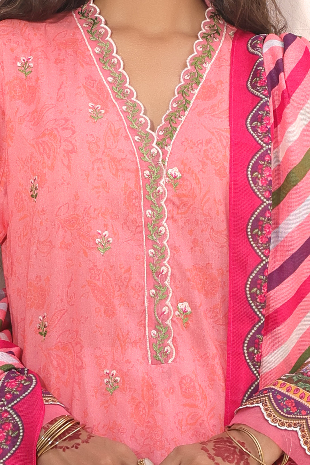 Embroidered Shirt Dupatta - 1658