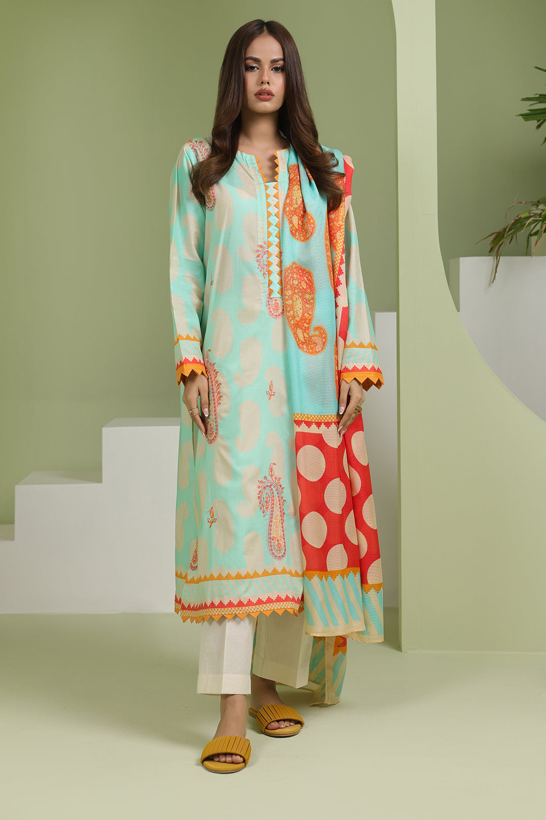 Embroidered Shirt Dupatta - 1716