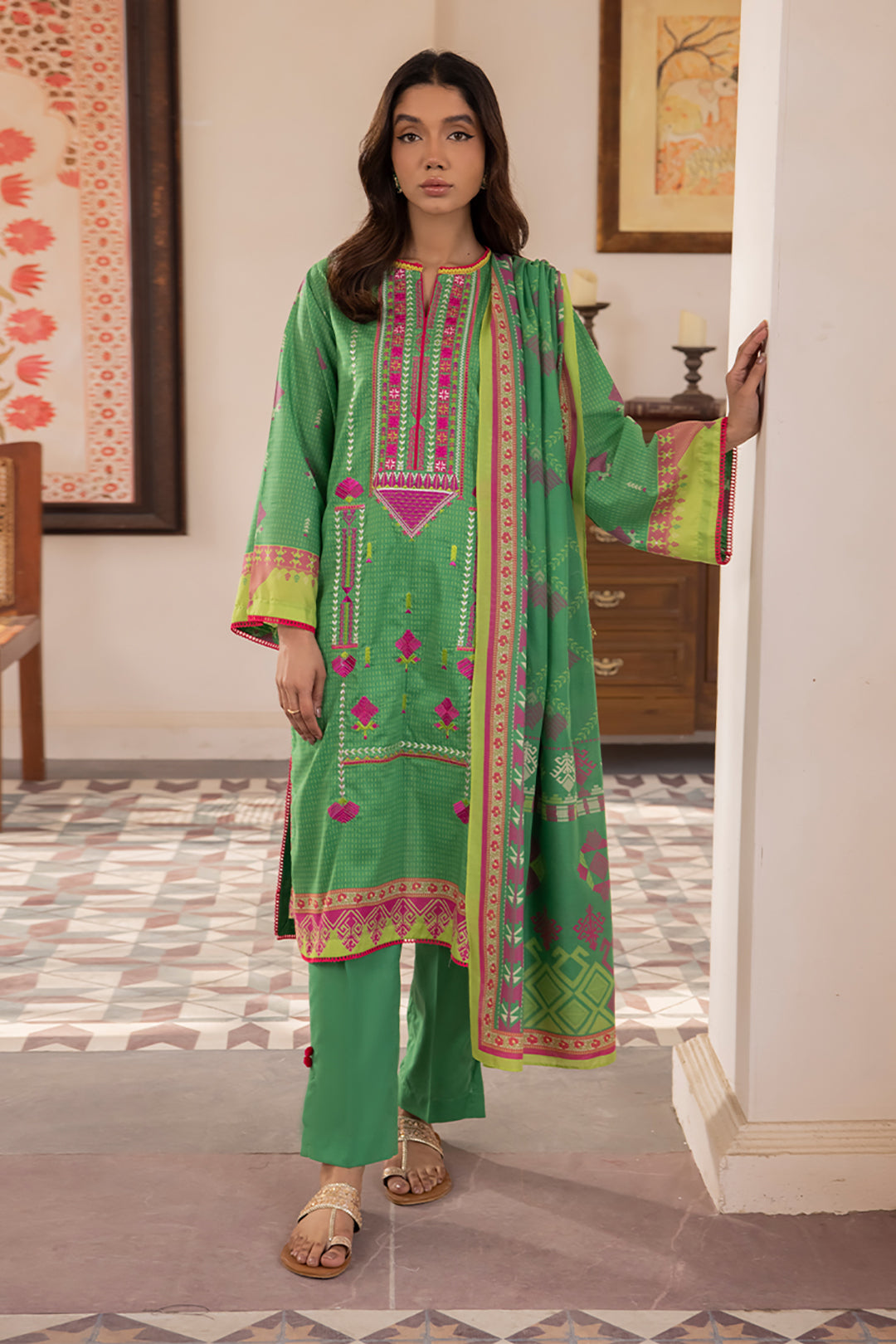 Embroidered Shirt Shalwar Dupatta - 1105