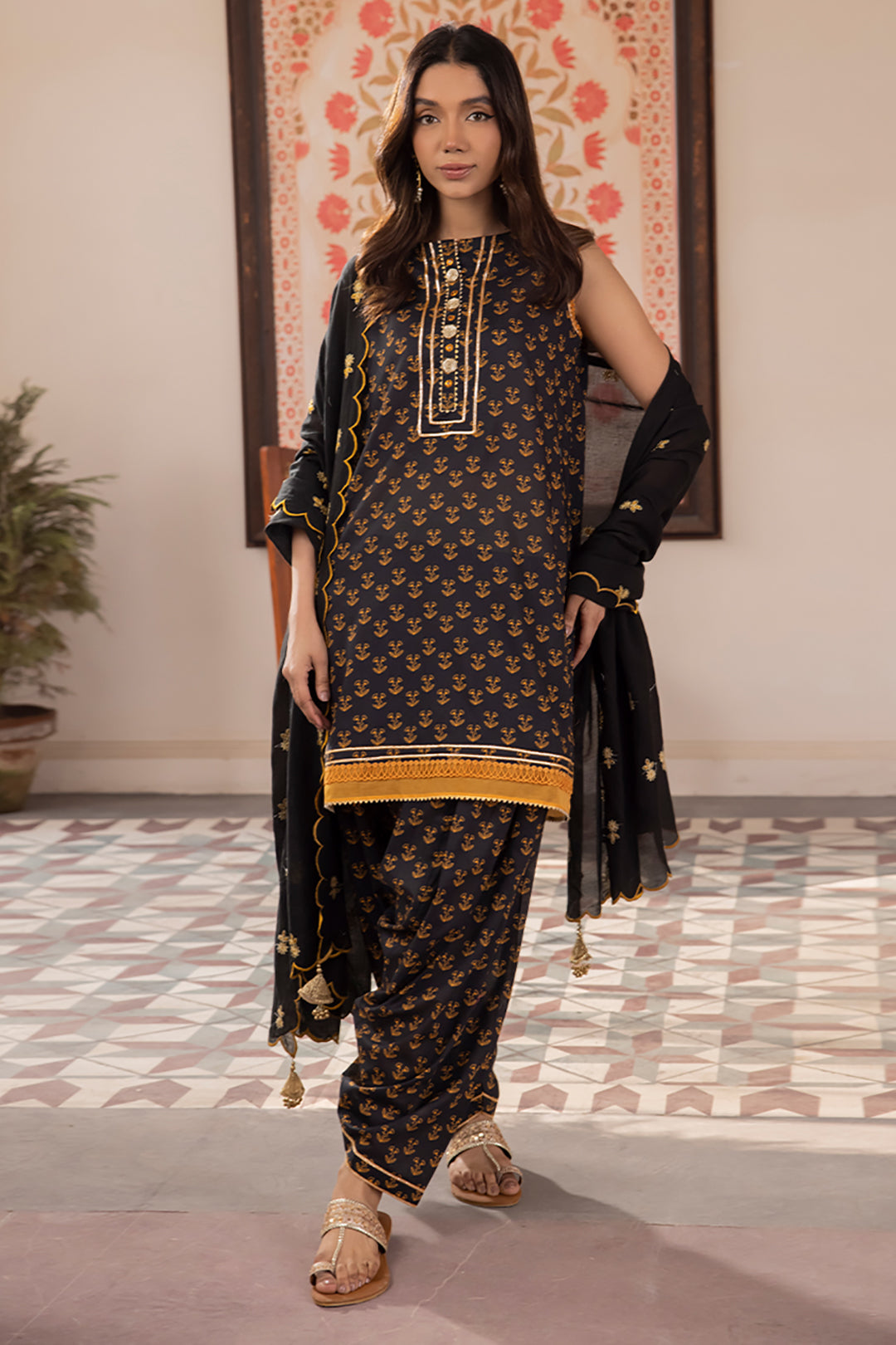 Embroidered Shirt Shalwar Dupatta - 1107