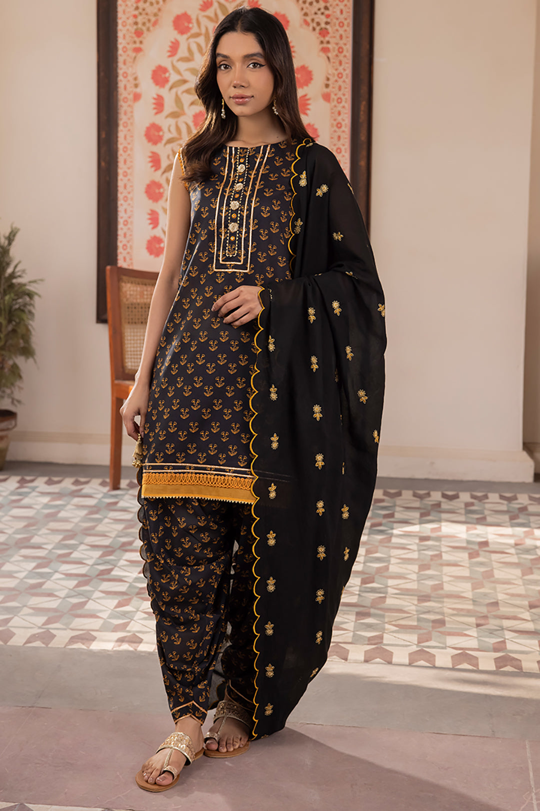 Embroidered Shirt Shalwar Dupatta - 1107