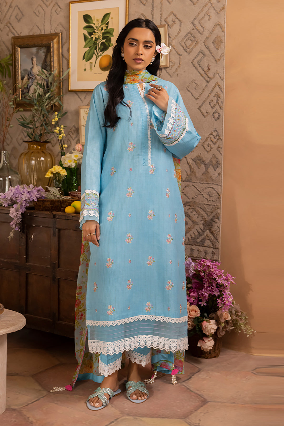 Embroidered Shirt Shalwar Dupatta - 1117