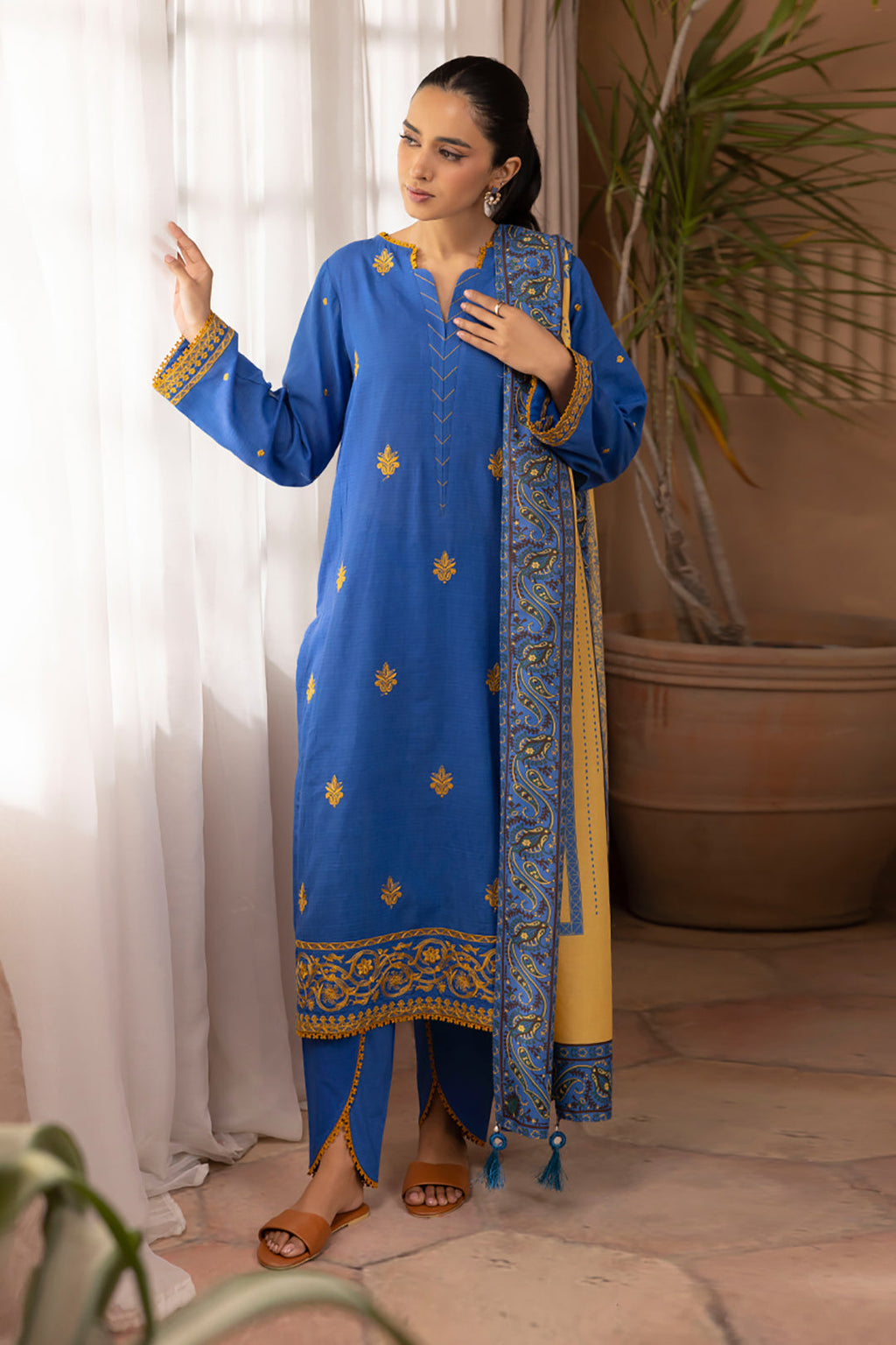 Embroidered Shirt Shalwar Dupatta - 1121