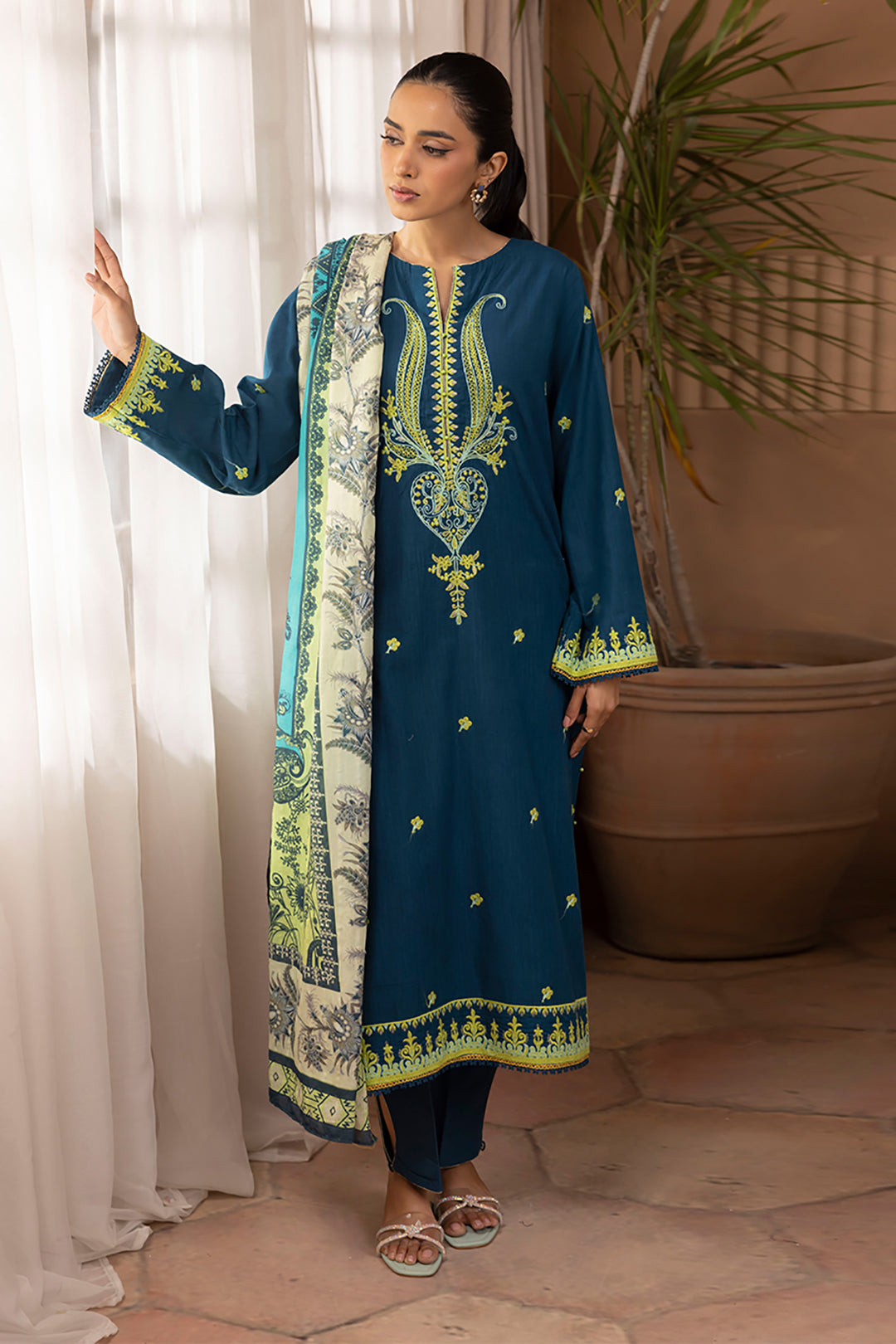 Embroidered Shirt Shalwar Dupatta - 1123