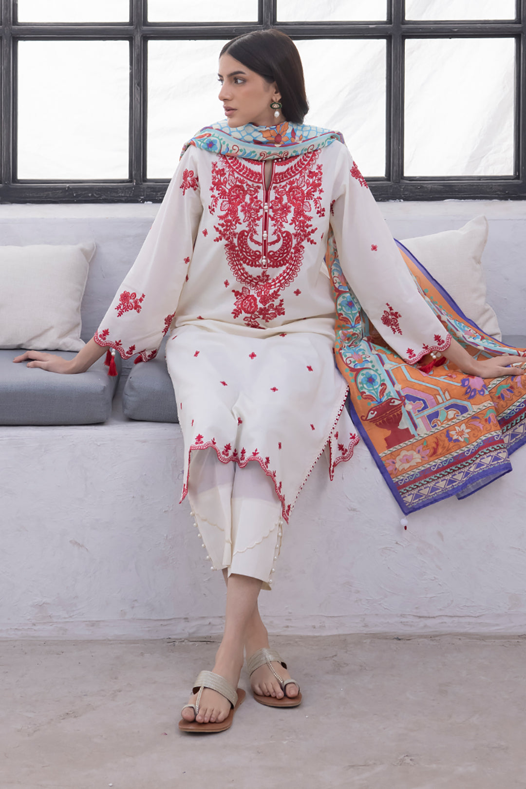 Embroidered Shirt Shalwar Dupatta - 1129