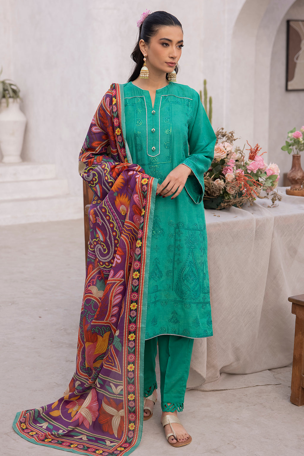Embroidered Shirt Shalwar Dupatta - 1148