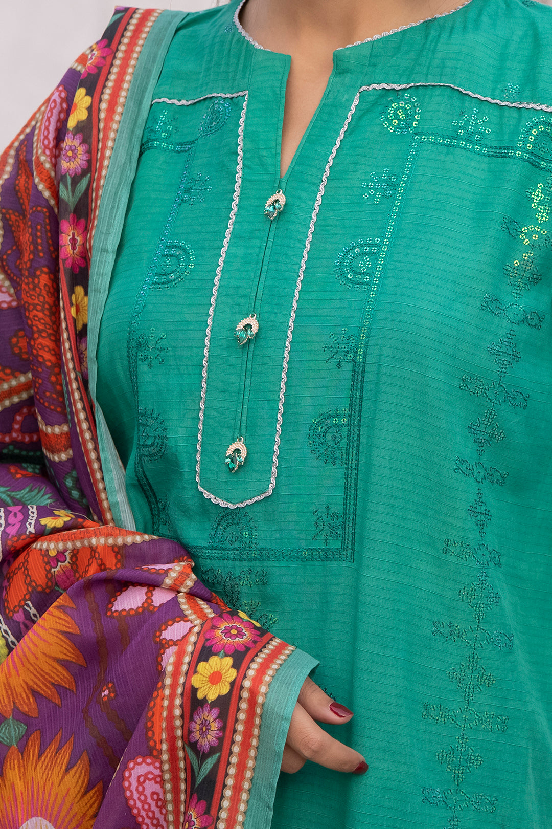 Embroidered Shirt Shalwar Dupatta - 1148