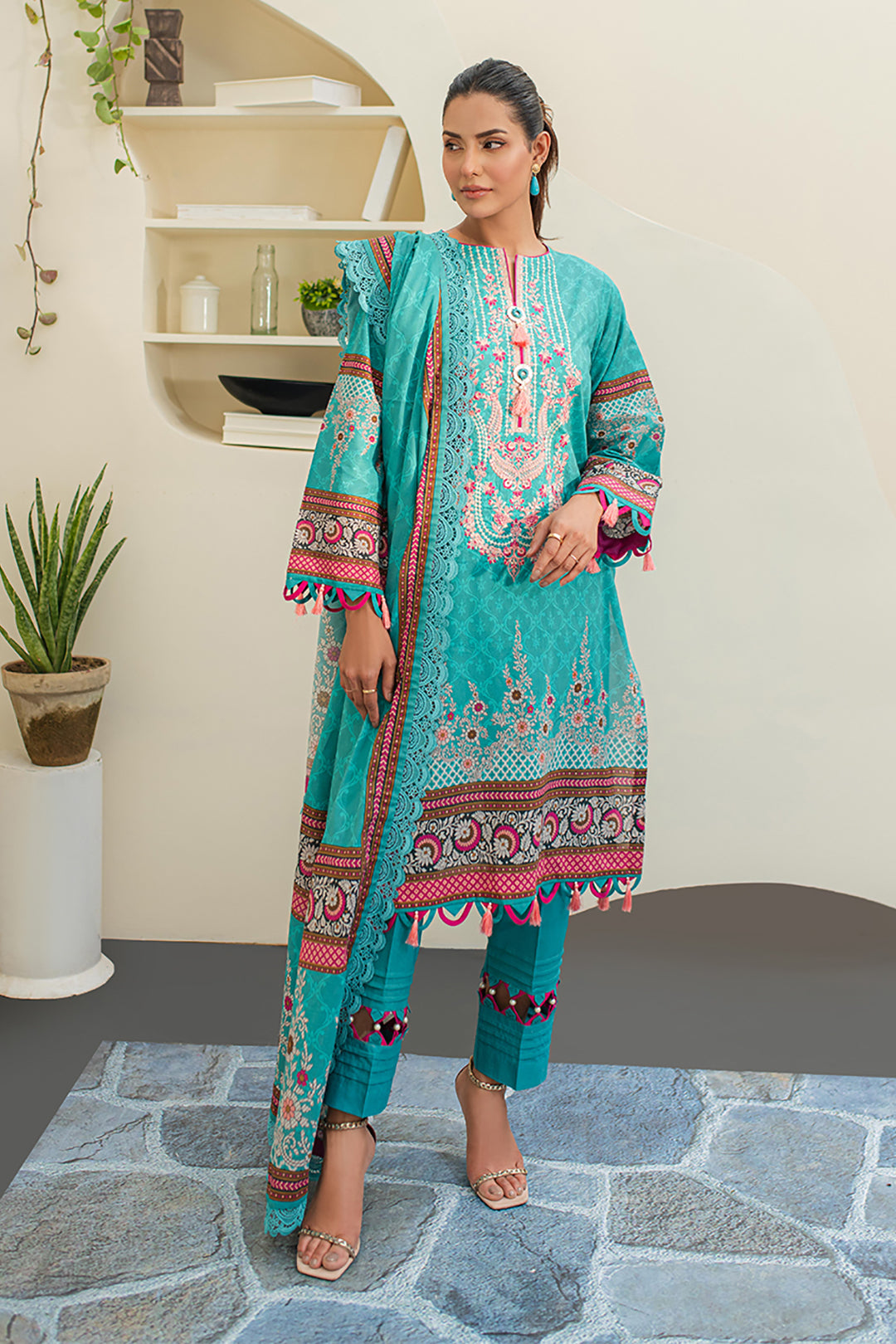 Embroidered Shirt Shalwar Dupatta - 1249