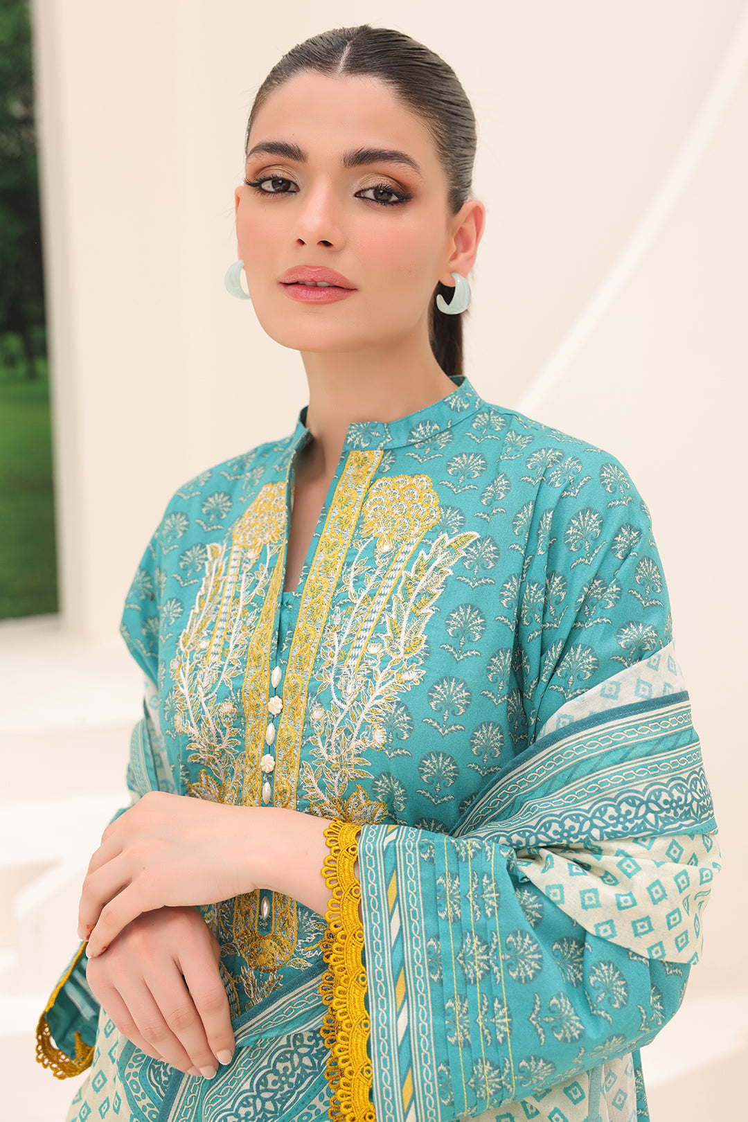 Embroidered Shirt Shalwar Dupatta - 1253