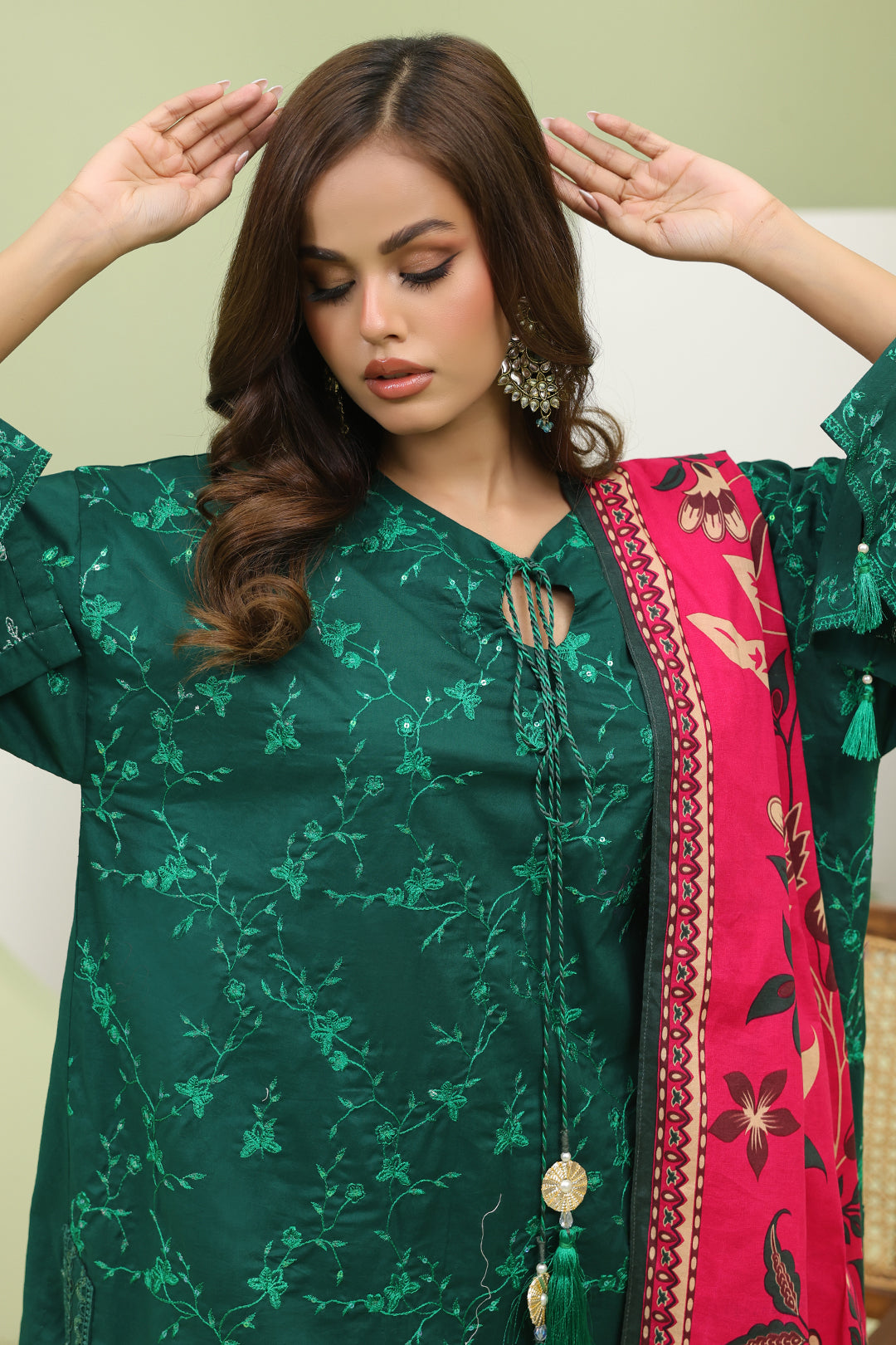 Lawn Embroidered Shirt Shalwar Dupatta 3 Piece Women Unstitched