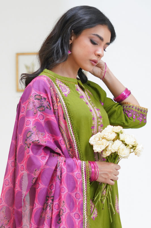 Embroidered Shirt Shalwar Dupatta - 1273