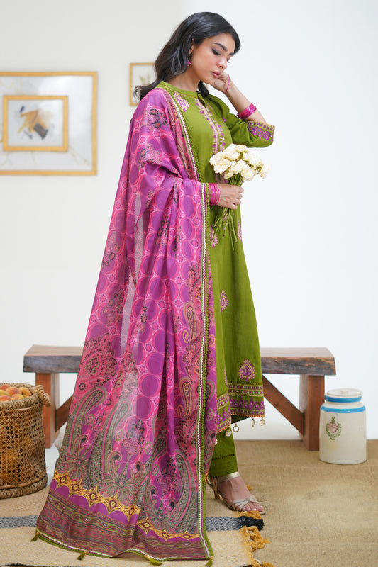 Embroidered Shirt Shalwar Dupatta - 1273