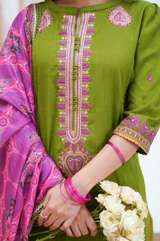 Embroidered Shirt Shalwar Dupatta - 1273