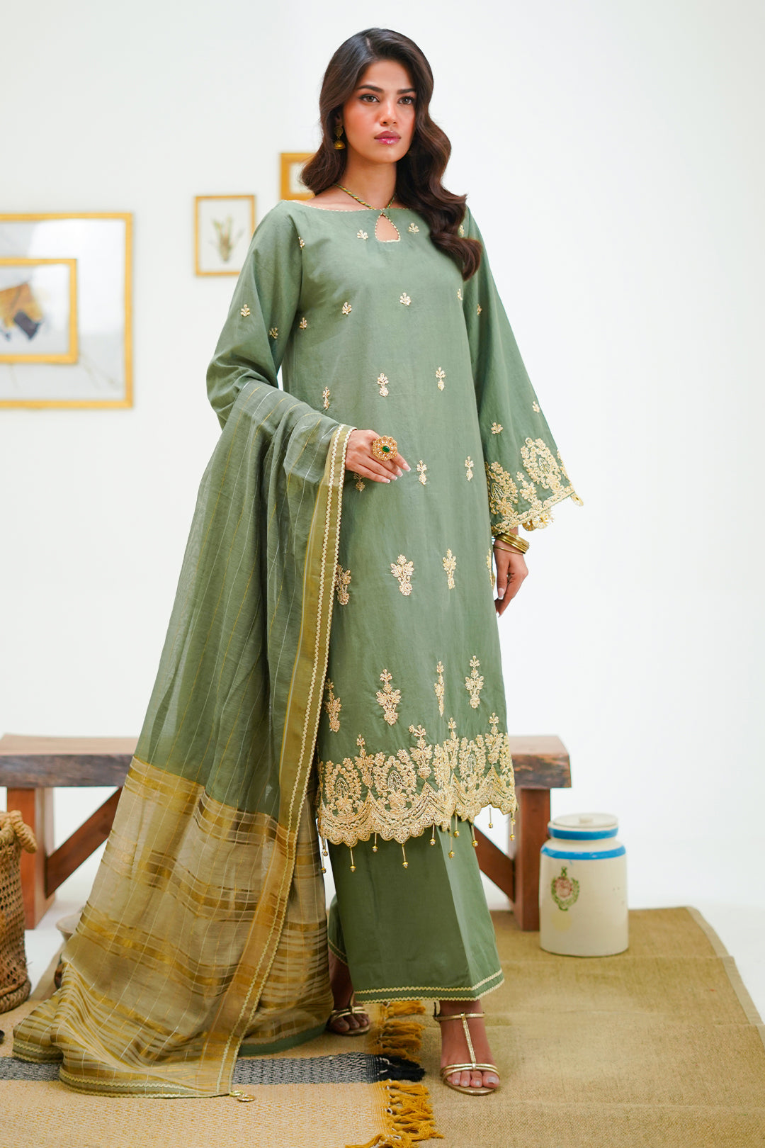 Embroidered Shirt Shalwar Dupatta - 1284