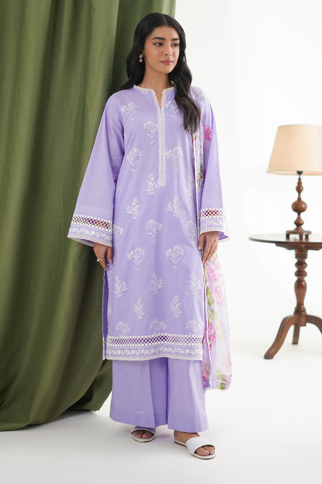 Embroidered Shirt Shalwar Dupatta - 1366