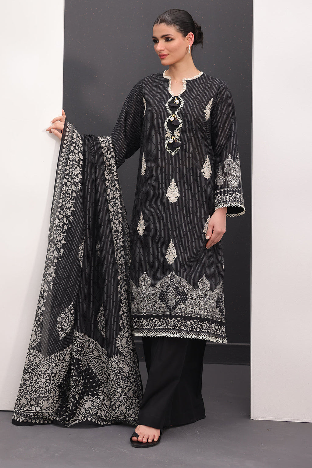 Embroidered Shirt Shalwar Dupatta - 1537