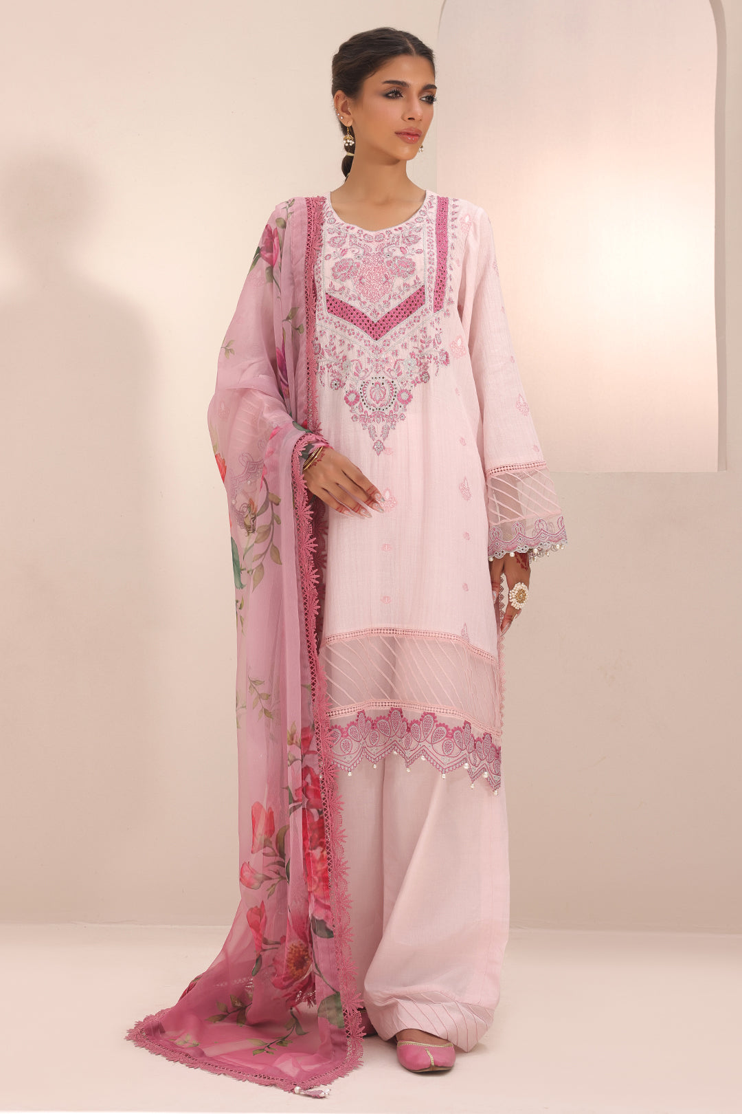 Embroidered Shirt Shalwar Dupatta - 1543