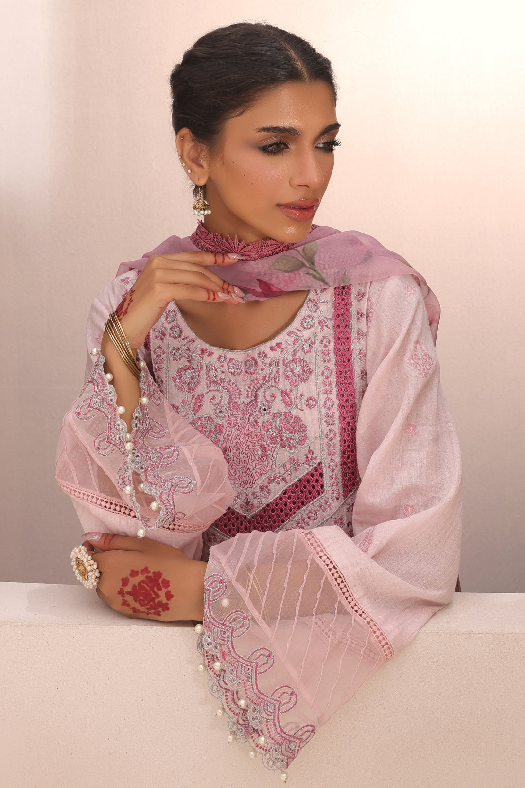 Embroidered Shirt Shalwar Dupatta - 1543