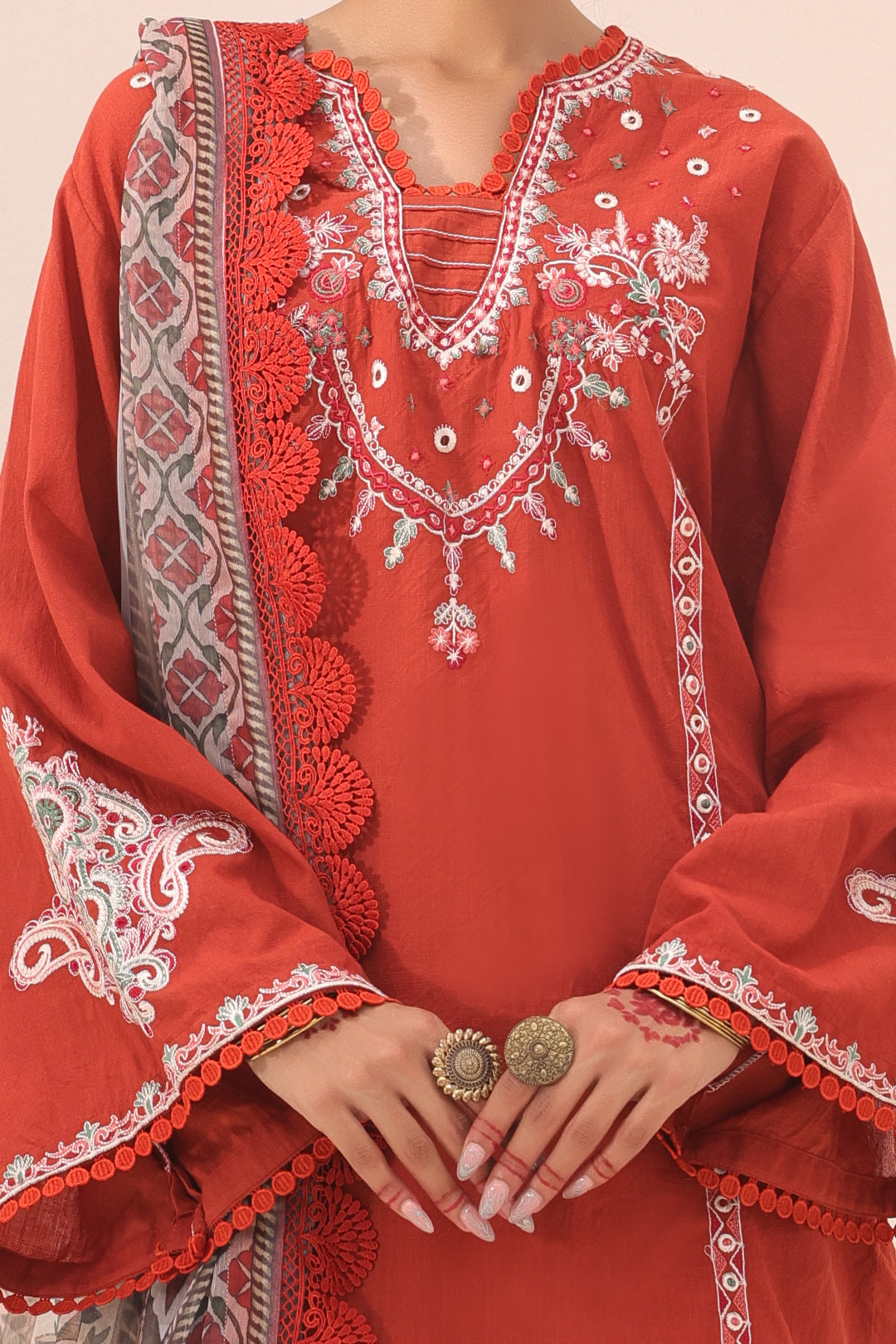 Embroidered Shirt Shalwar Dupatta - 1544