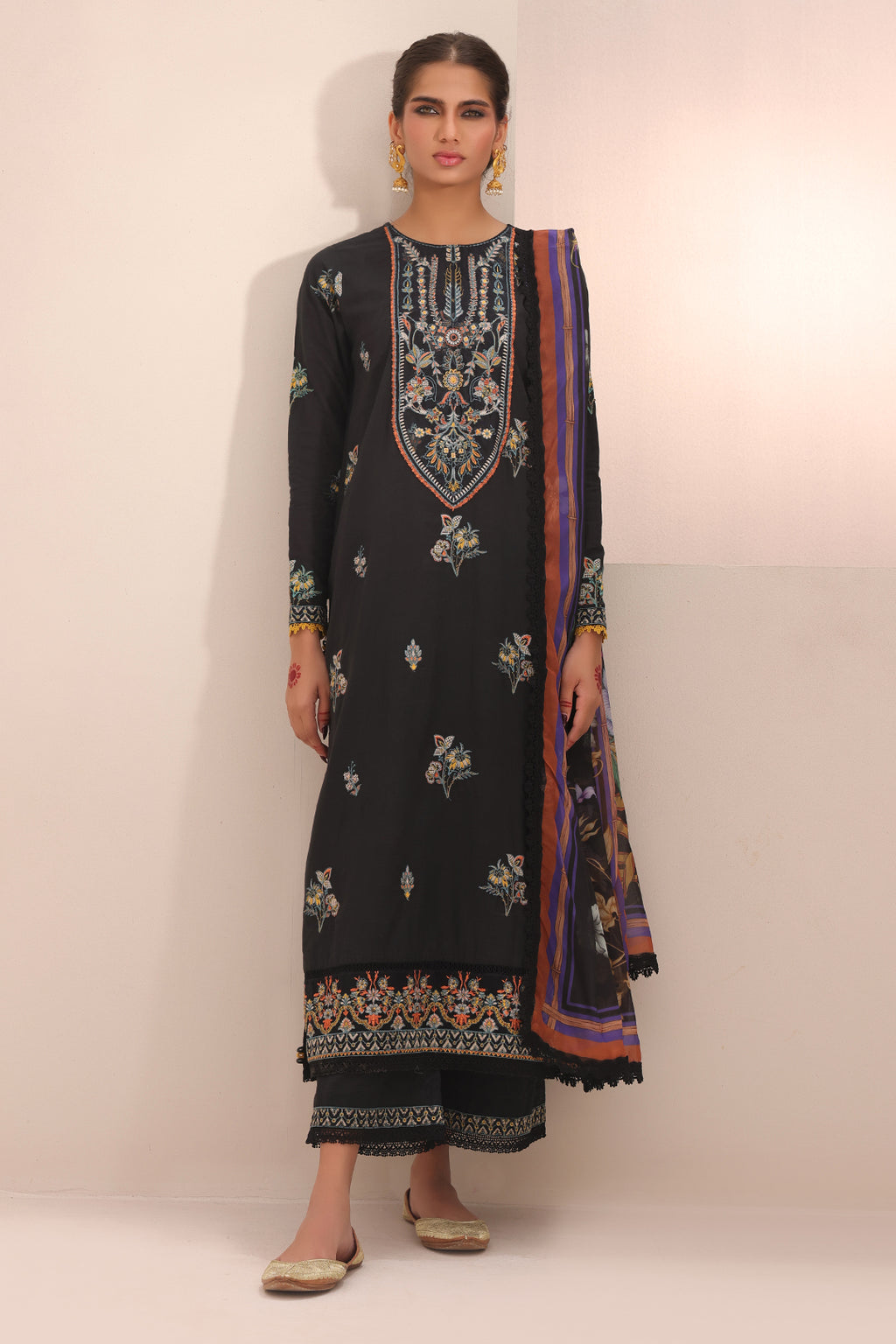 Embroidered Shirt Shalwar Dupatta - 1547
