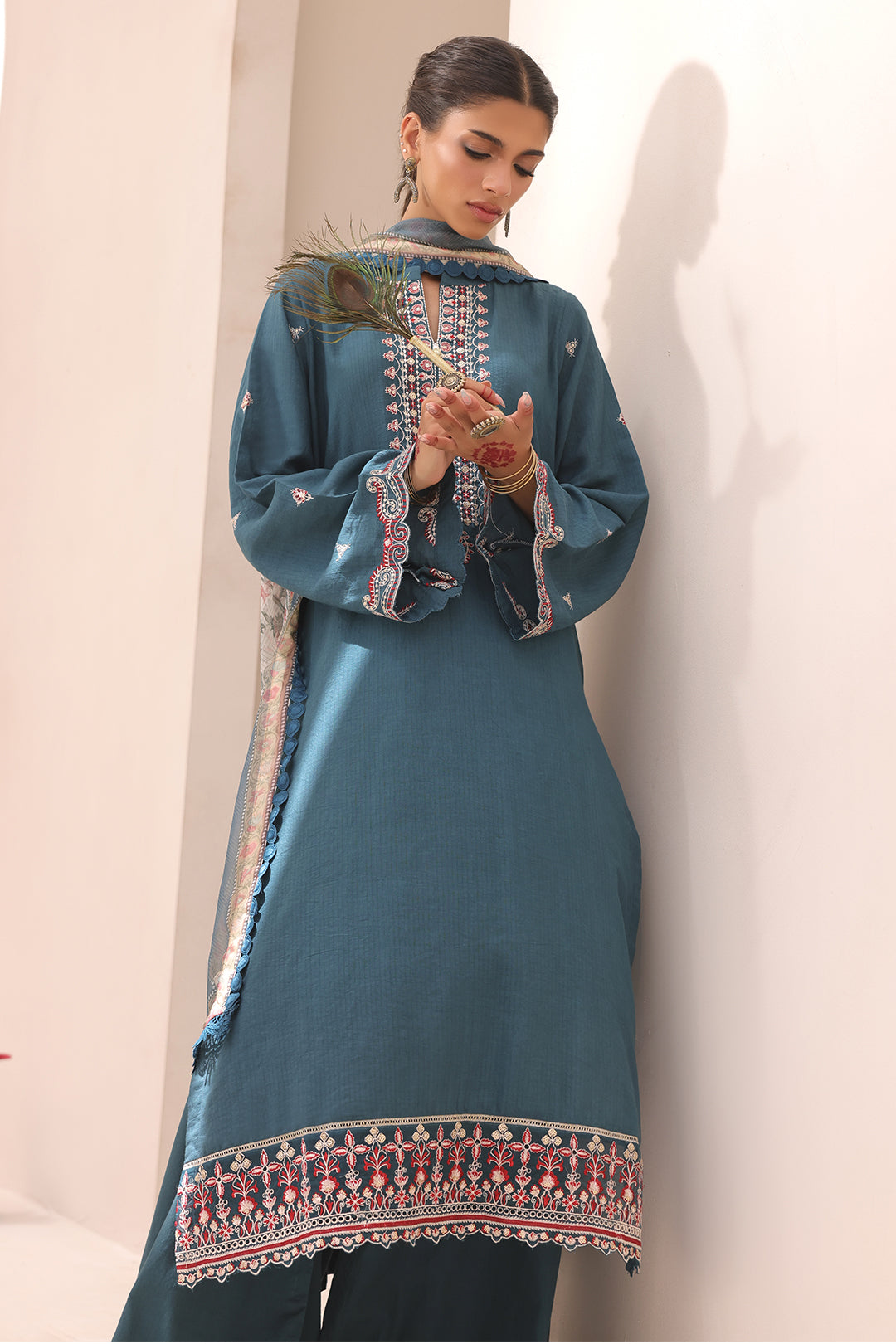 Embroidered Shirt Shalwar Dupatta - 1549