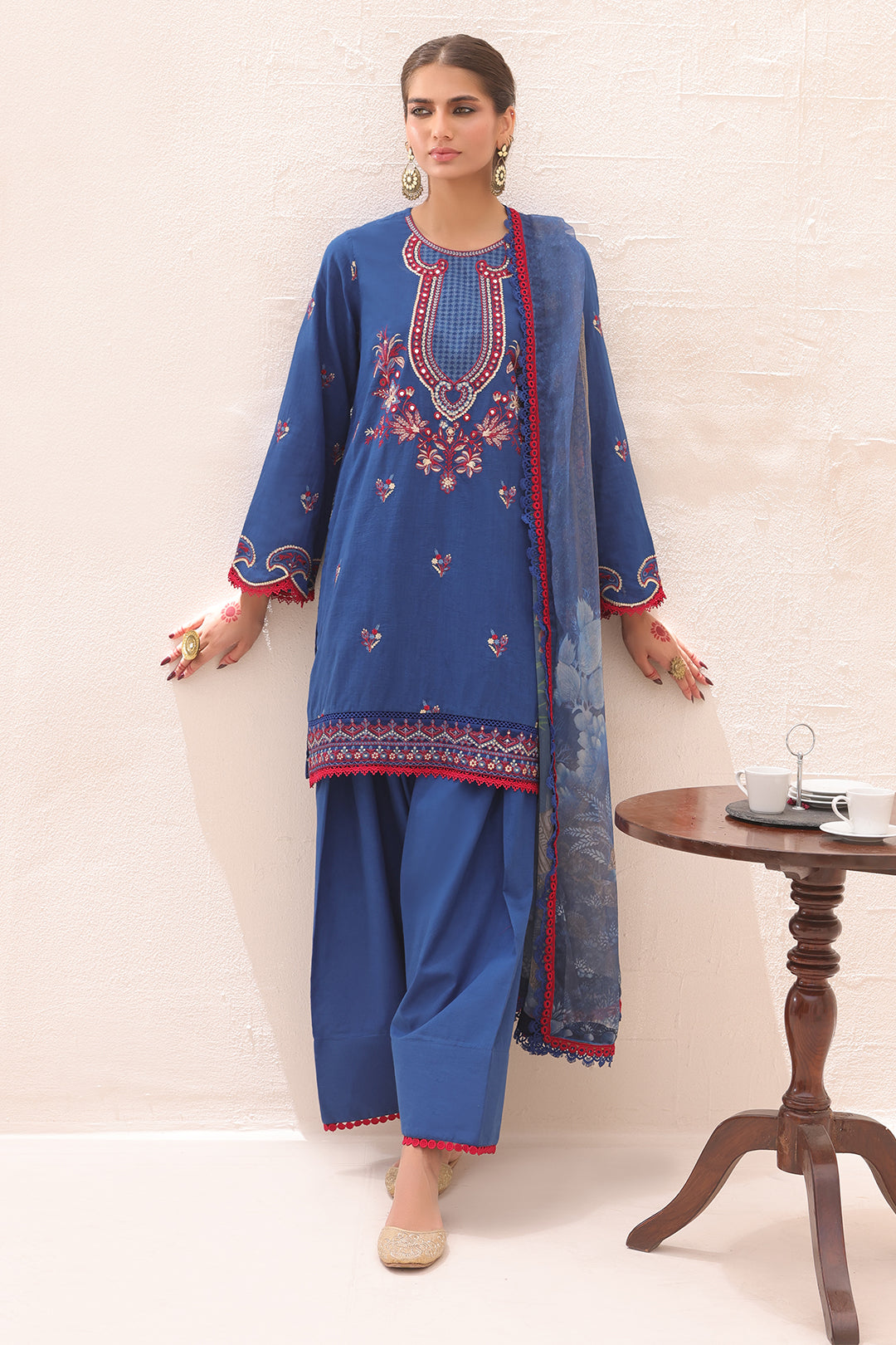 Embroidered Shirt Shalwar Dupatta - 1551