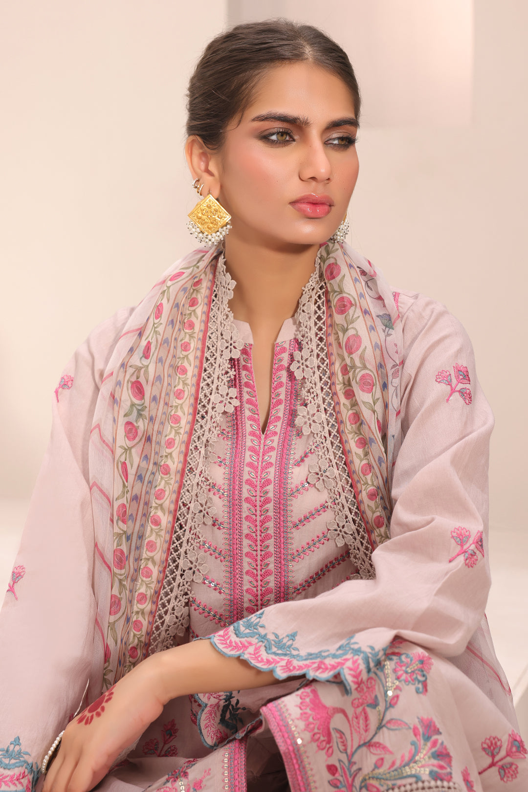 Embroidered Shirt Shalwar Dupatta - 1552