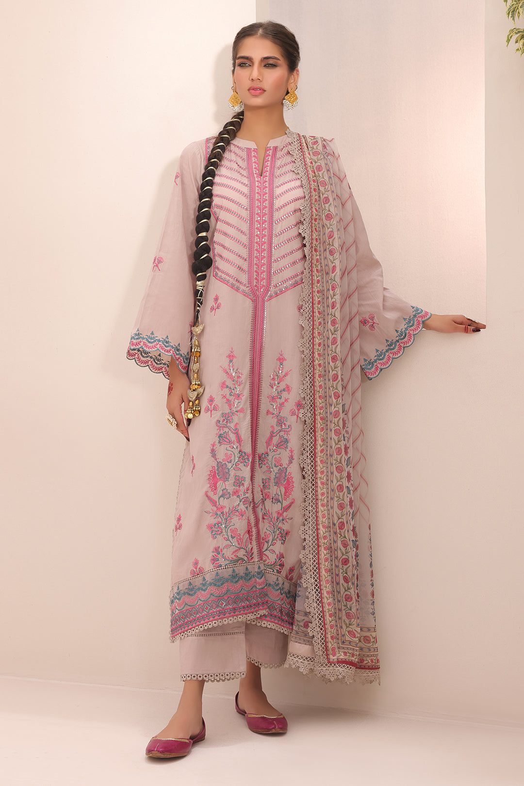 Embroidered Shirt Shalwar Dupatta - 1552