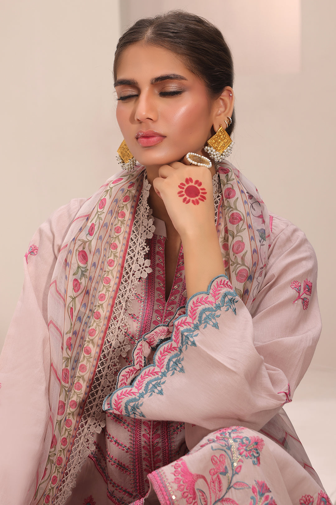 Embroidered Shirt Shalwar Dupatta - 1552