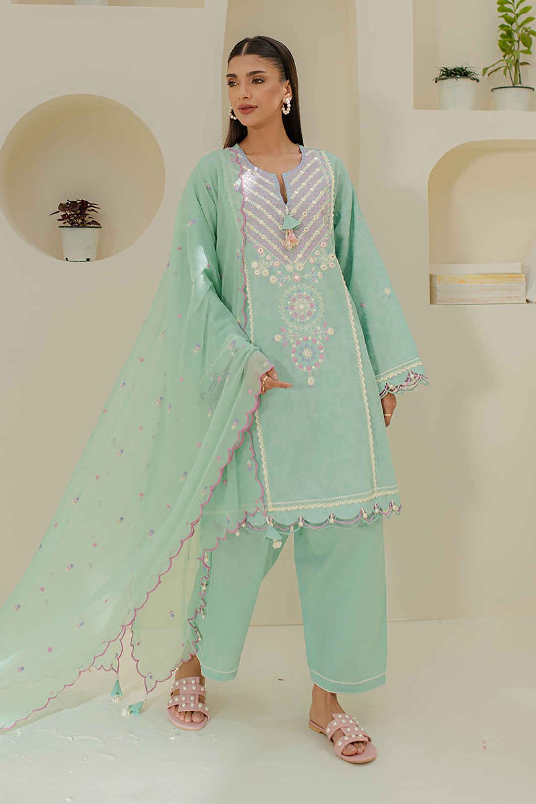 Embroidered Shirt Shalwar Dupatta - 1766