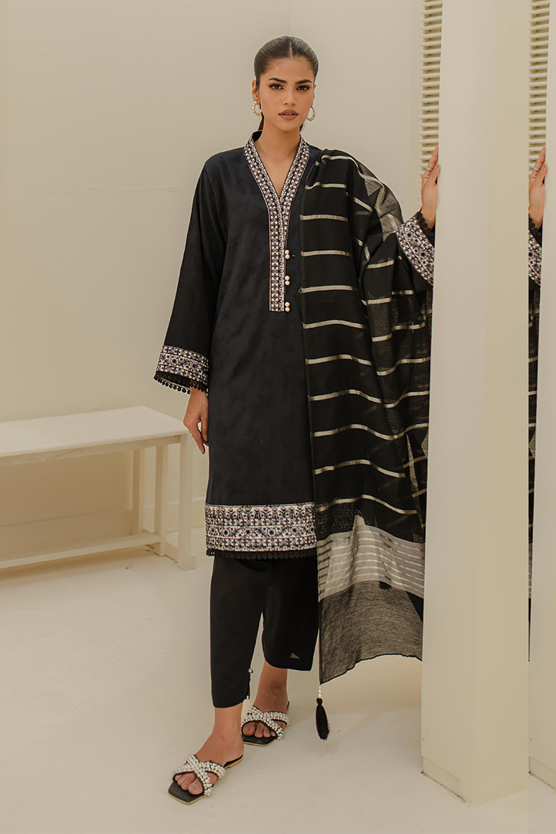 Embroidered Shirt Shalwar Dupatta - 1768