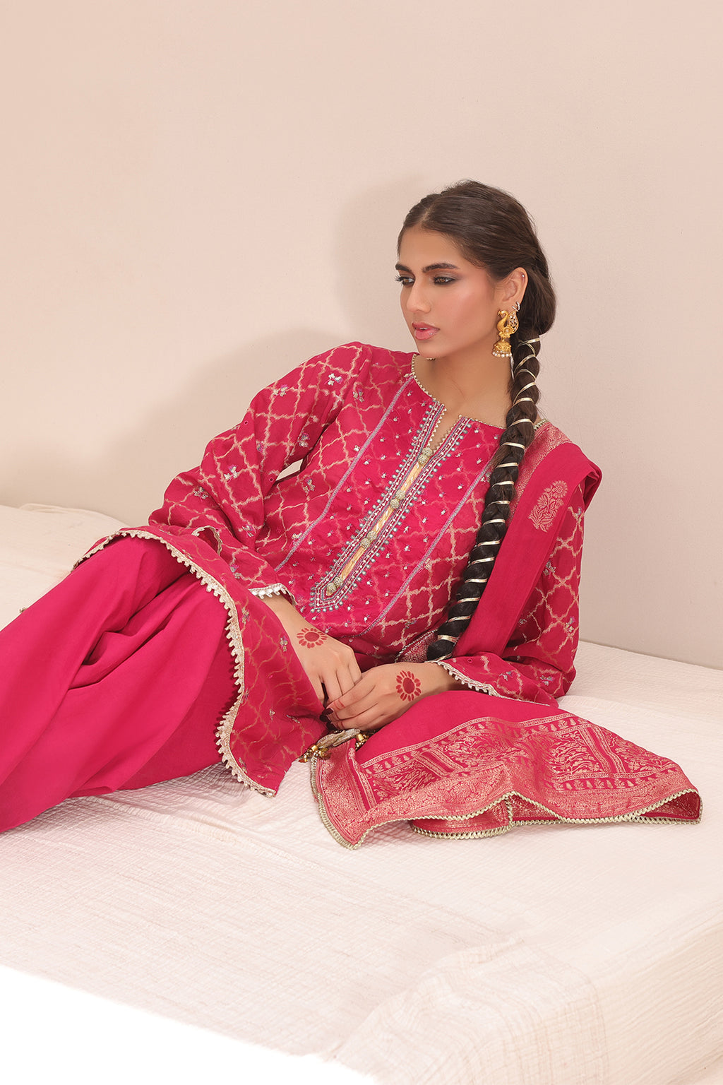 Embroidered Shirt Shalwar Dupatta - 1801
