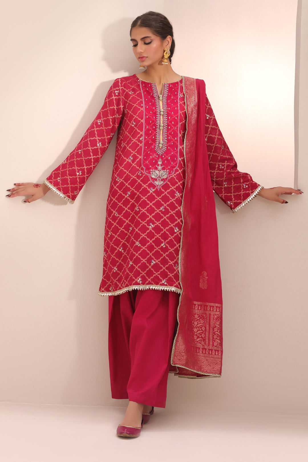 Embroidered Shirt Shalwar Dupatta - 1801