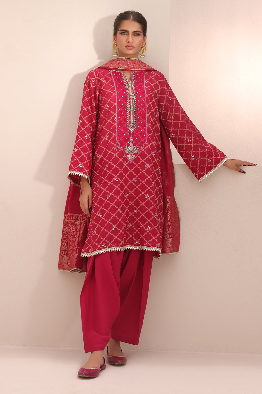 Embroidered Shirt Shalwar Dupatta - 1801