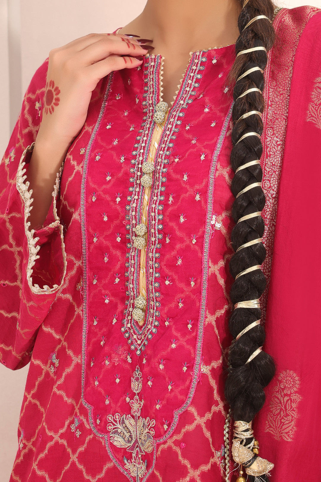 Embroidered Shirt Shalwar Dupatta - 1801