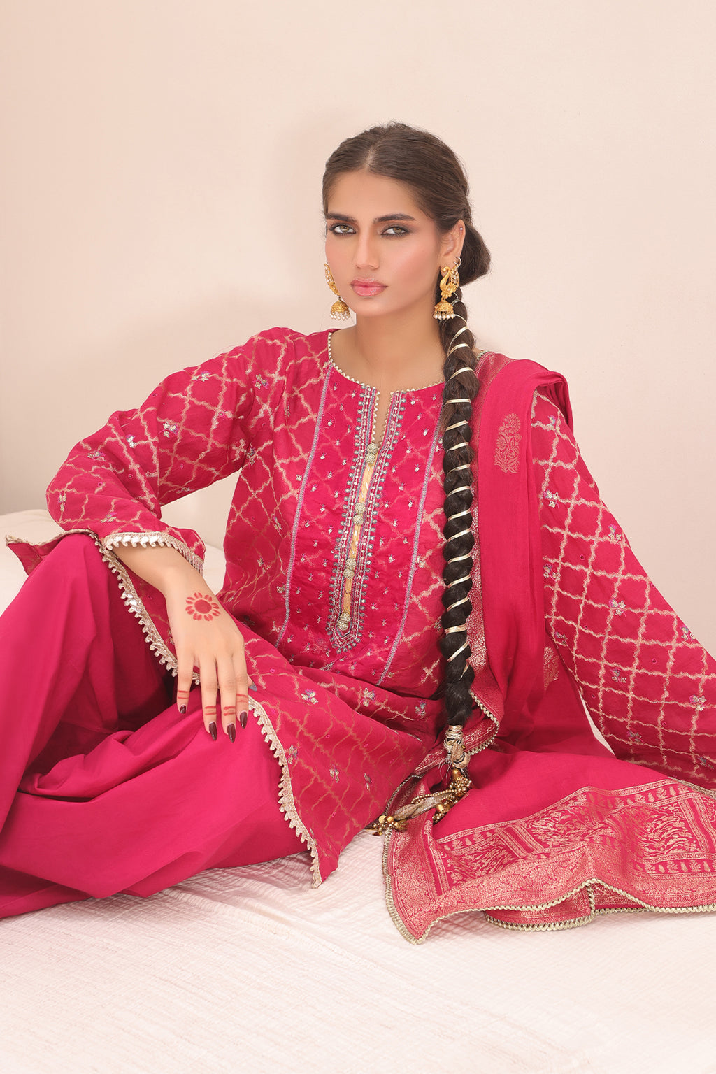 Embroidered Shirt Shalwar Dupatta - 1801