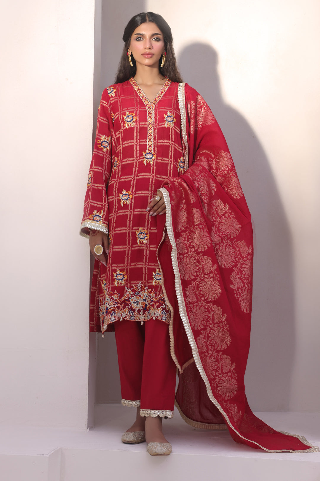 Embroidered Shirt Shalwar Dupatta - 1803