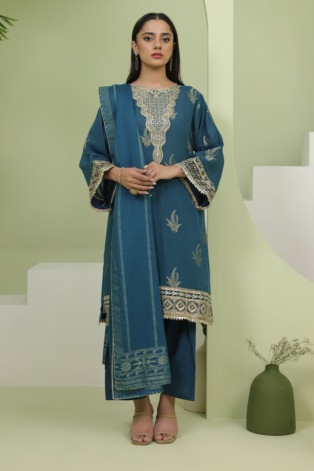 Embroidered Shirt Shalwar Dupatta - 1804