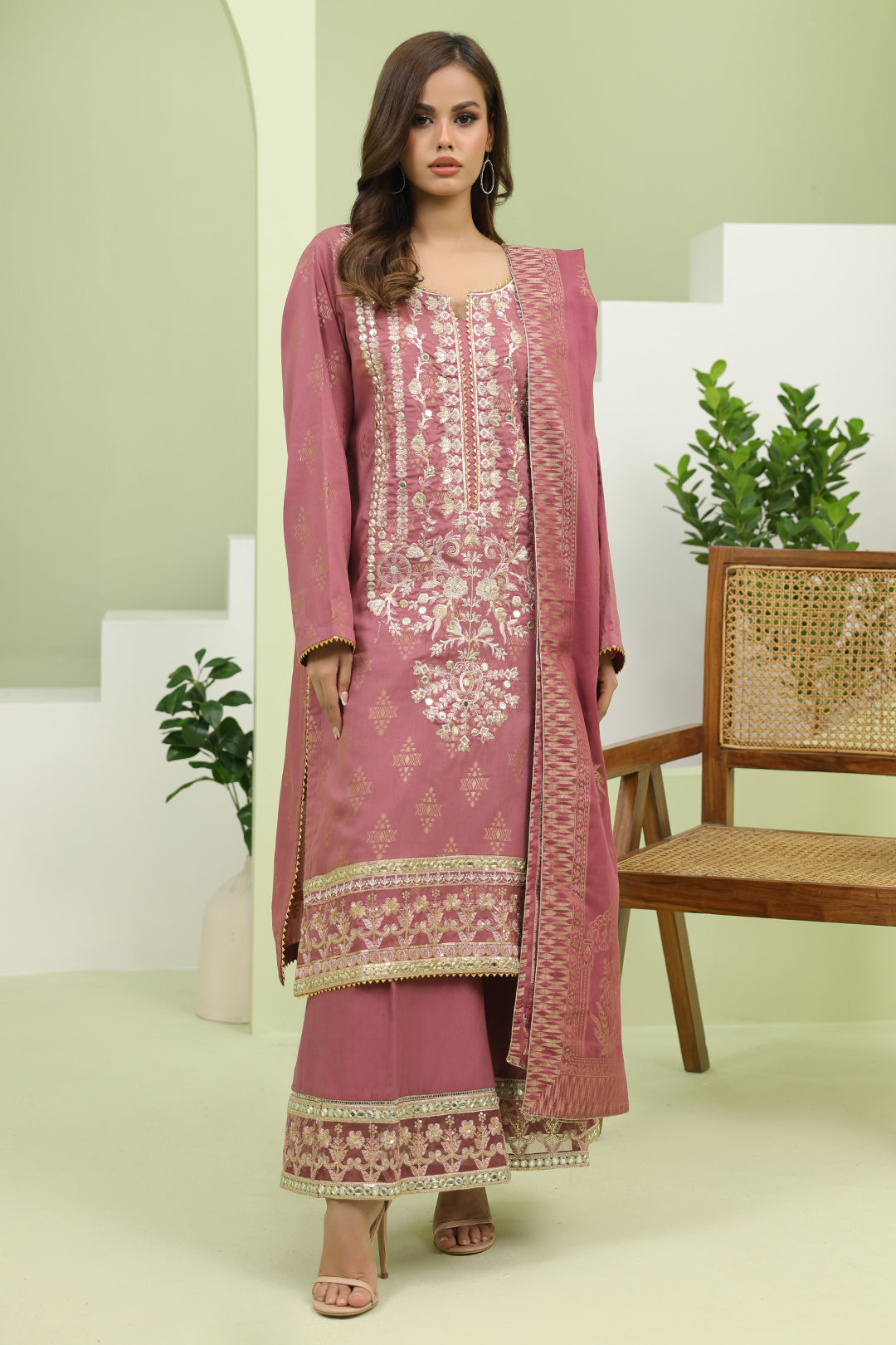 Embroidered Shirt Shalwar Dupatta - 1807