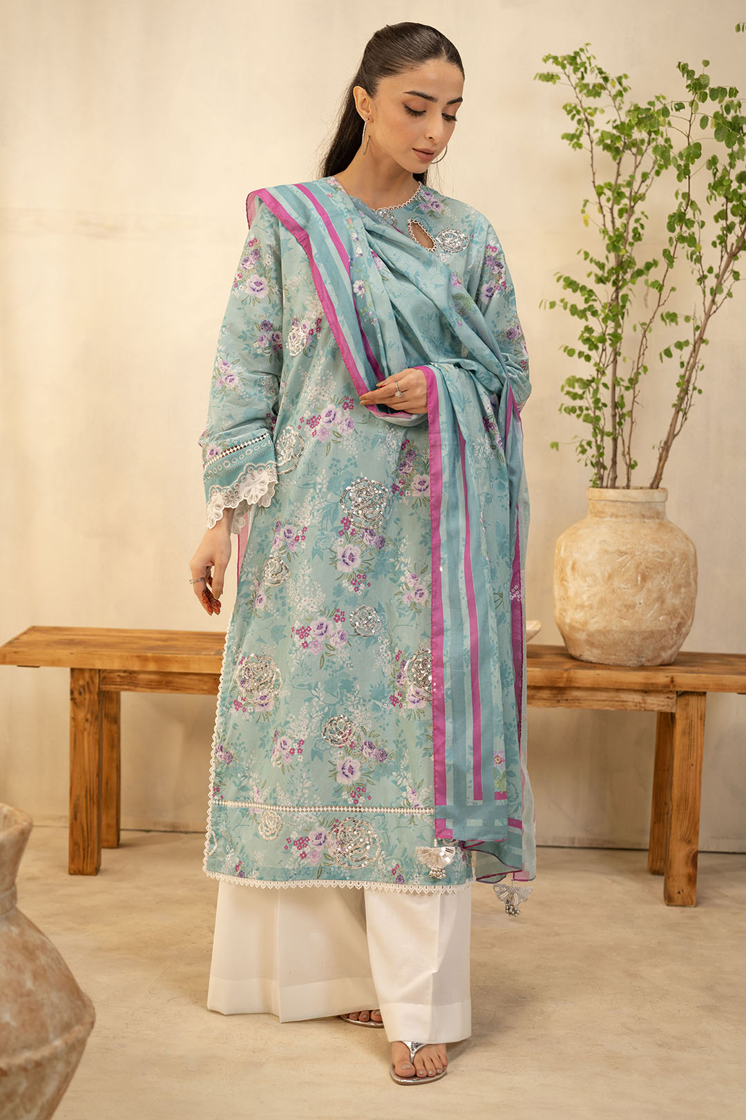 Embroidered Shirt Dupatta - 0021
