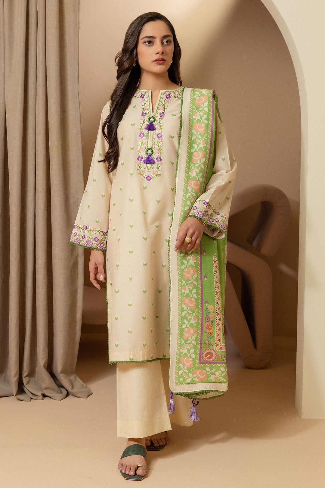 Embroidered Shirt Dupatta - 0105