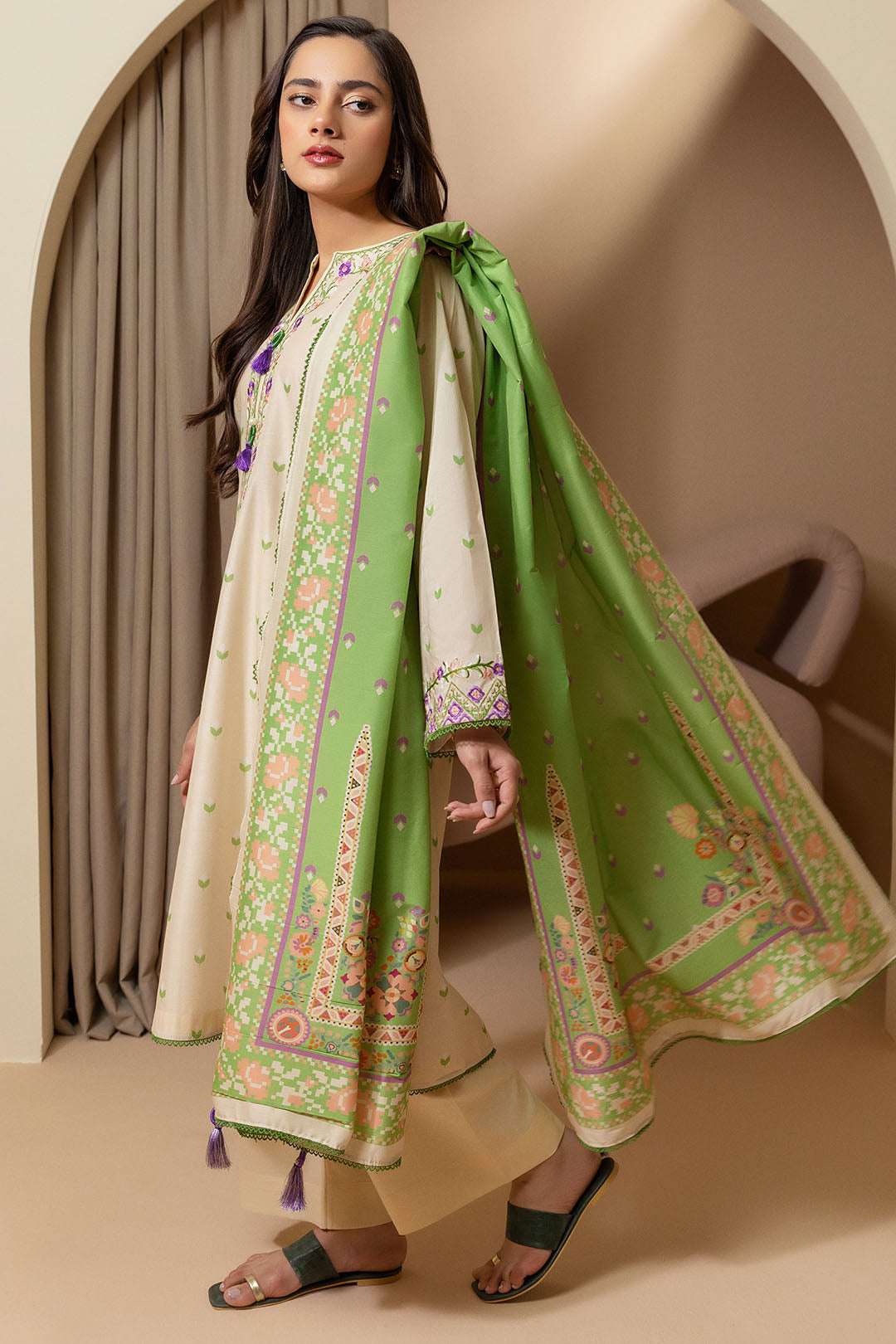 Embroidered Shirt Dupatta - 0105