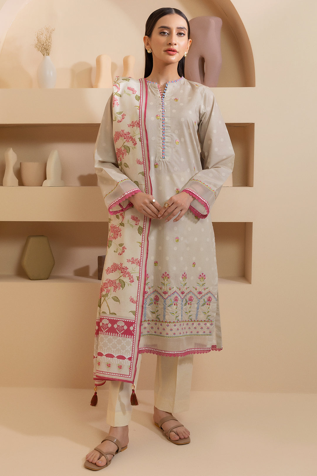 Embroidered Shirt Dupatta - 0177