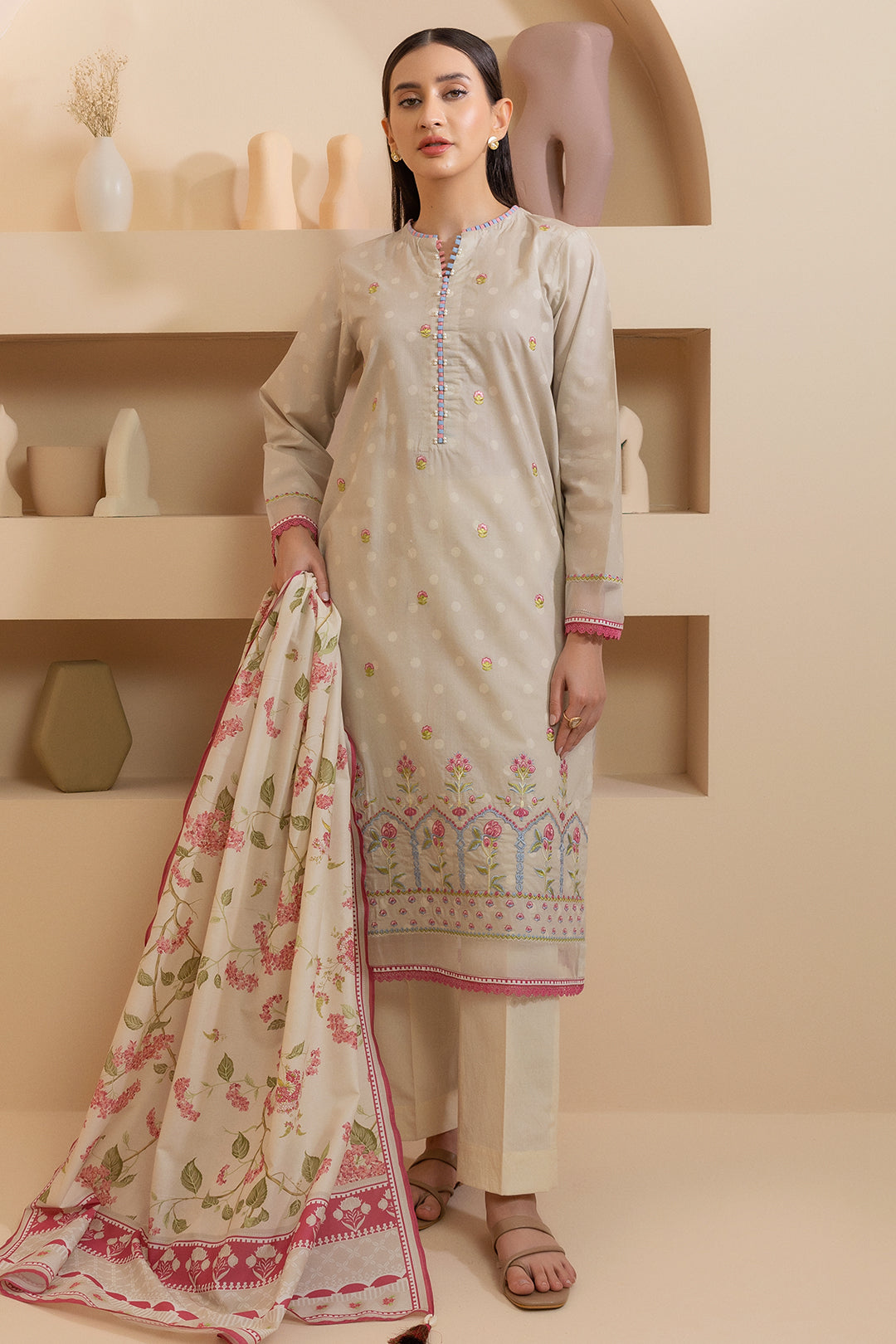 Embroidered Shirt Dupatta - 0177