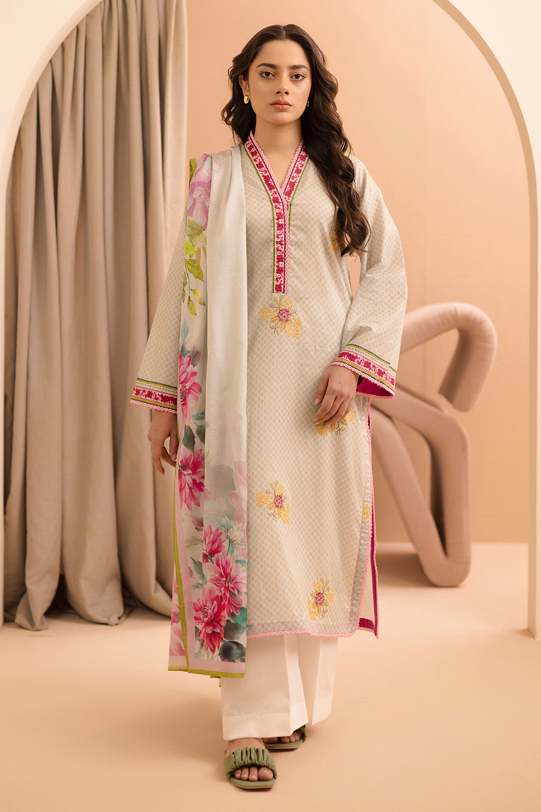 Embroidered Shirt Dupatta - 0239