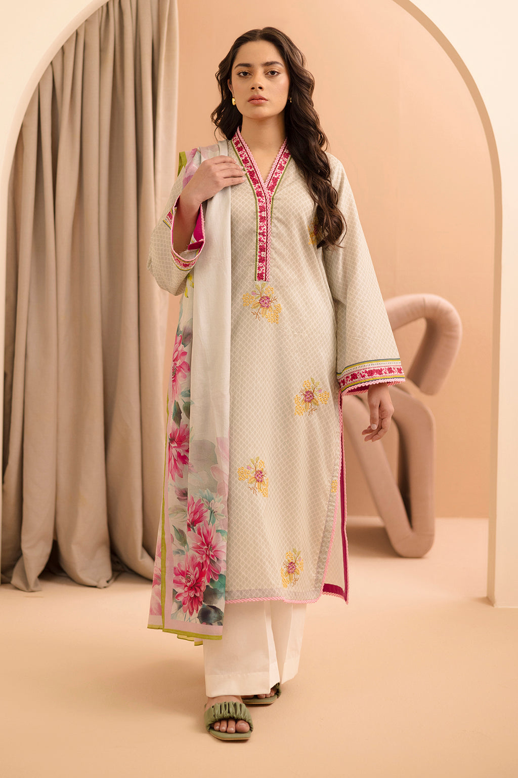 Embroidered Shirt Dupatta - 0239