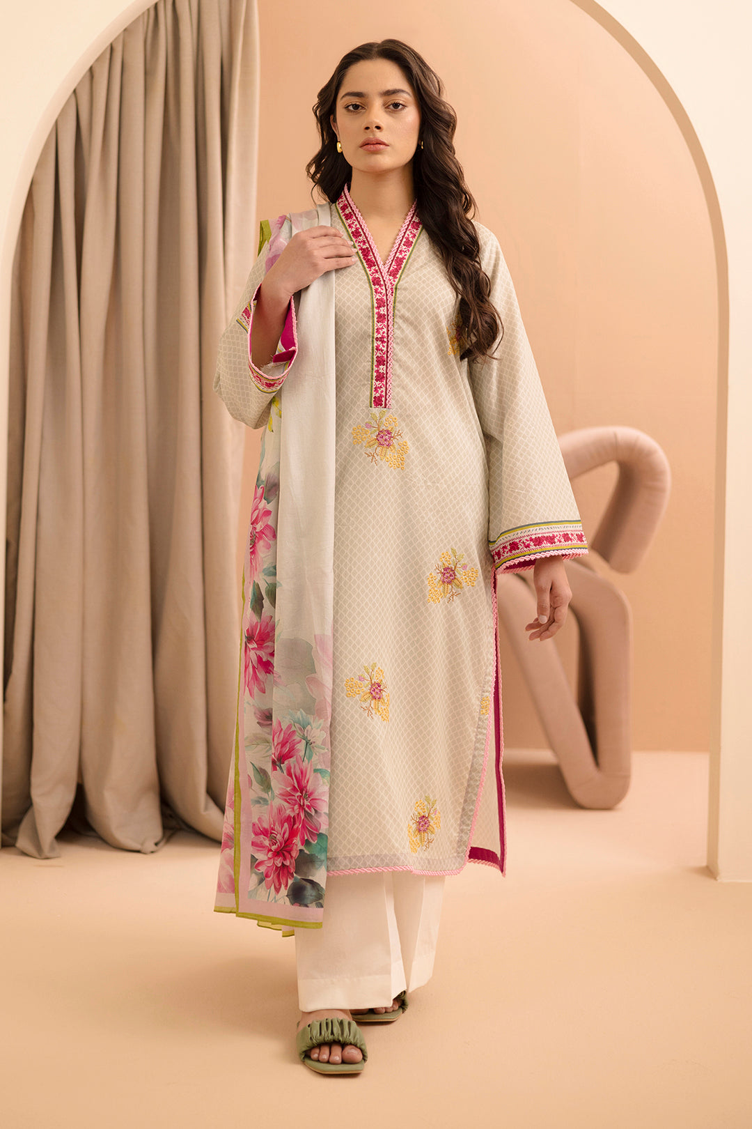Embroidered Shirt Dupatta - 0239